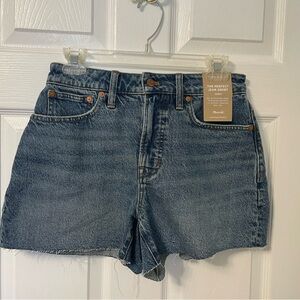 Madewell Blue Jean Shorts High-Waisted Frayed Hem